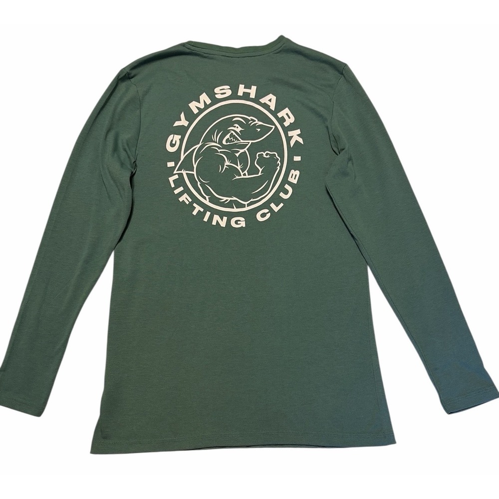 Gymshark Lifting Club Long Sleeve T-Shirt Green Size S Men Activewear